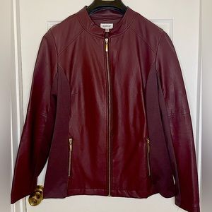 Avenue Stretch, Maroon Leather Jacket